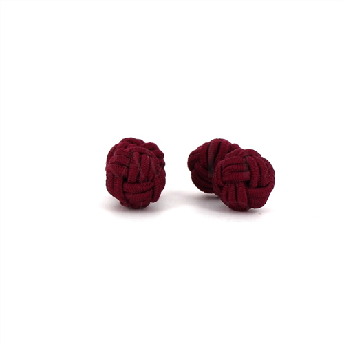 Boutons de Manchette Double Boule Rouge Bordeaux