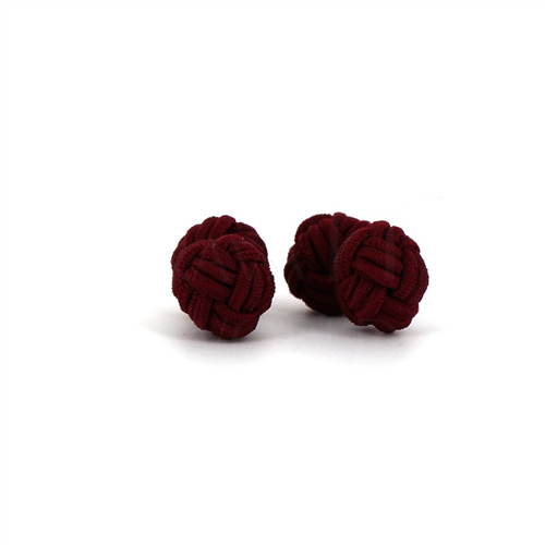 Boutons de Manchette Double Boule Rouge Bordeaux
