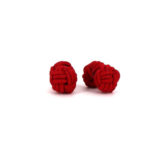 Boutons de Manchettes Double Boule Rouge Carmin