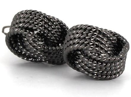 Boutons de Manchette Double Nœud Noir