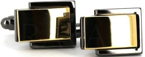 Boutons de Manchette dorés et noirs