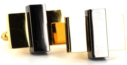 Boutons de Manchettes Dorées et Noires V