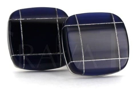 Boutons de Manchette émaillés bleu marine