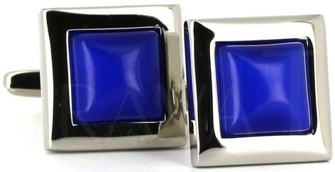 Boutons de Manchettes Carrés Émaillés Bleus II