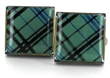 Boutons de Manchette carrés émaillés vert Caraïbes