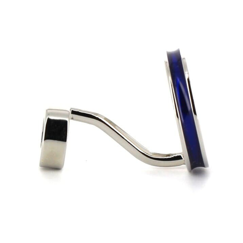 Boutons de Manchette en émail double boule bleue