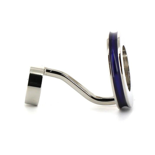 Boutons de Manchette émaillés double boule bleu foncé