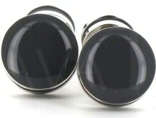 Boutons de Manchettes Émaillées Double Boule Gris Foncé
