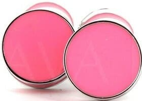 Boutons de Manchette émaillée double boule rose