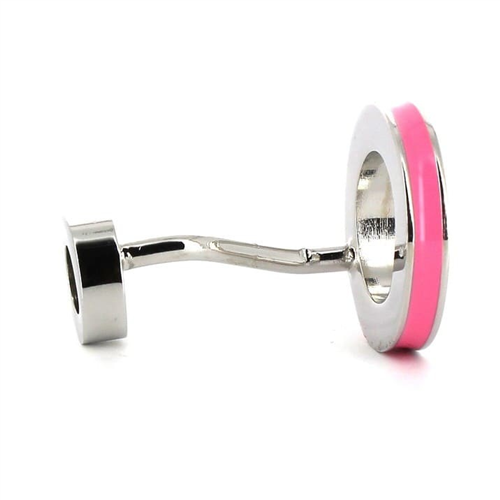 Boutons de Manchettes Émaillées Double Boule Roses