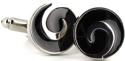 Boutons de Manchettes Émaillées en Spirale