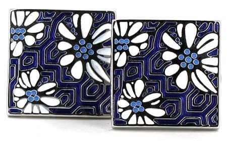 Boutons de Manchette émaillés Floral IV