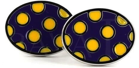 Boutons de Manchettes Ovales Émaillées Violettes
