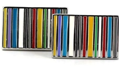 Boutons de Manchettes Rectangulaires Émaillées Multicolores