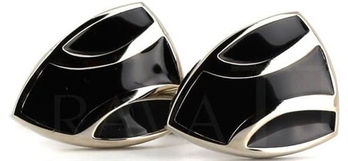 Boutons de Manchettes Triangulaires Émaillées Noires