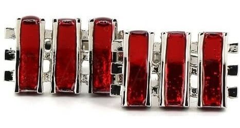 Boutons de Manchettes Émaillées Triple Rayure Rouge