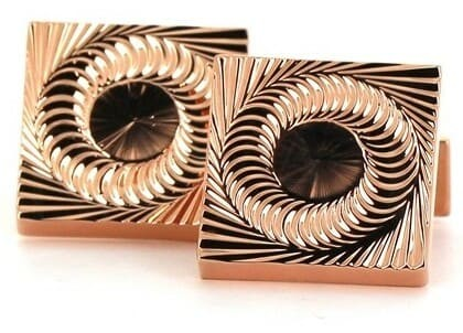 Boutons de Manchettes en spirale cuivrée
