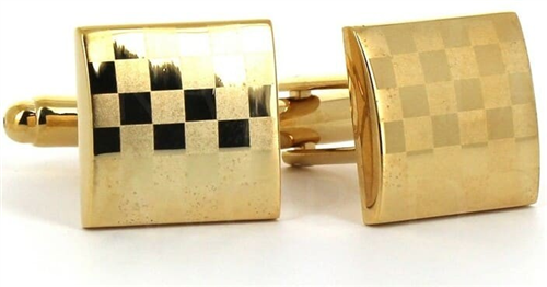 Boutons de Manchette carrés dorés au laser