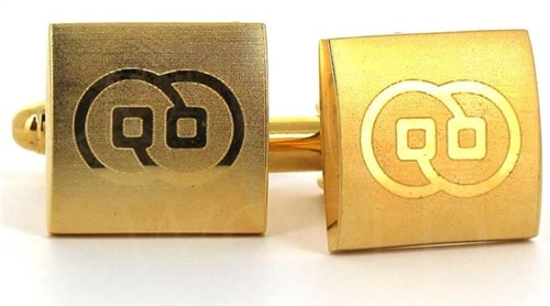 Boutons de Manchettes Laser Dorées