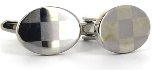 Boutons de Manchettes Laser Ovales