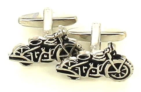 Boutons de Manchette Moto Harley Davidson Noir et Arggenté