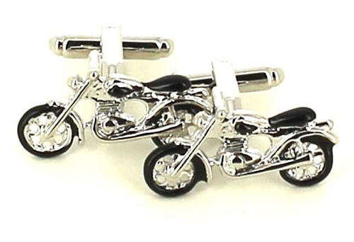 Boutons de Manchettes Roues de Moto Noires
