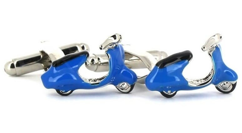Boutons de Manchette Moto Scooter Vespa Bleu