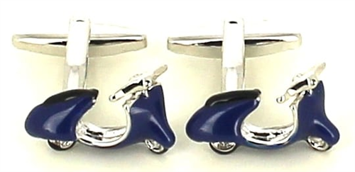 Boutons de Manchette Moto Scooter Vespa Bleu Marine