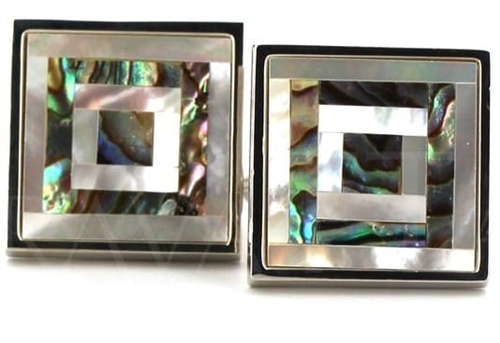 Boutons de Manchettes en nacre carrées brillantes