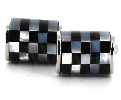 Boutons de Manchette en nacre noire et ivoire I