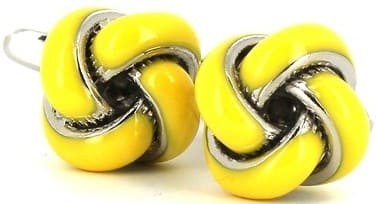 Boutons de Manchette Nœuds Jaunes
