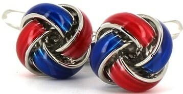 Boutons de Manchette Nœuds Bleu et Rouge