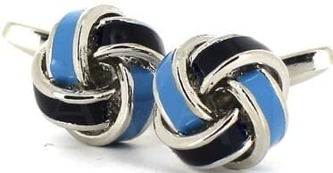 Boutons de Manchette Nœuds Bleus et Noirs