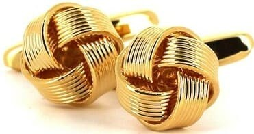 Boutons de Manchette Nœuds Rayés Dorés III