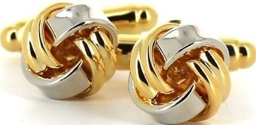 Boutons de Manchette Nœuds en Or et Argent V