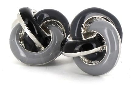 Boutons de Manchette Nœuds Gris et Noir