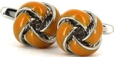 Boutons de Manchette Nœuds Moutarde