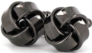 Boutons de Manchette Nœuds Noirs Unis