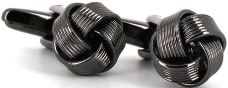Boutons de Manchette à rayures noires nœuds