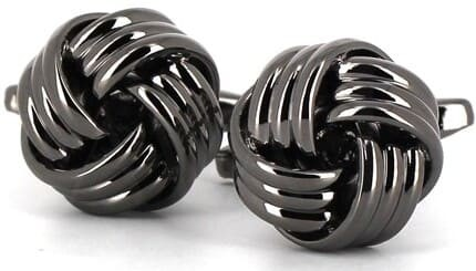 Boutons de Manchette Nœuds Noirs Rayés III