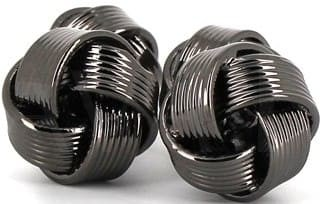 Boutons de Manchette à rayures noires nœuds