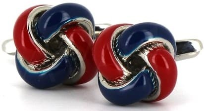 Boutons de Manchette Nœuds Rouge et Bleu Marine