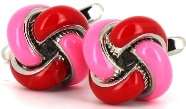 Boutons de Manchette Nœuds Rouge et Rose
