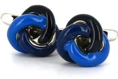 Boutons de Manchette Nœuds Tricolores Bleu et Noir