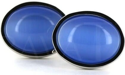 Boutons de Manchette ovales bleus