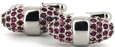 Boutons de Manchettes Ovales Motifs Lilas