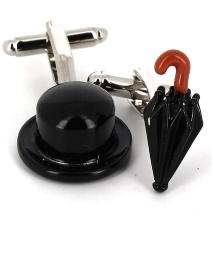 Boutons de Manchette Parapluie et Chapeau