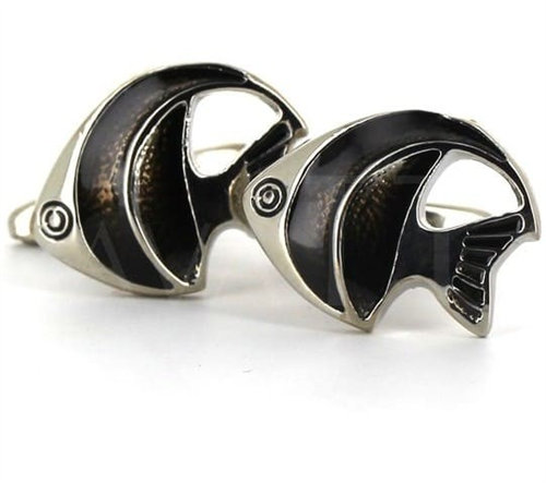 Boutons de Manchettes Poissons Noirs