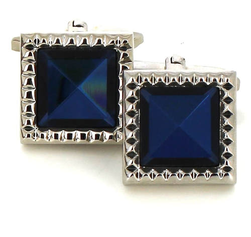 Boutons de Manchette Pierres Bleues