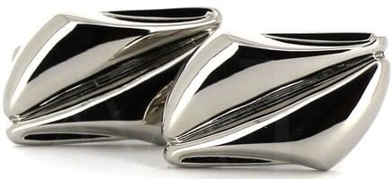 Boutons de Manchette Argent Rayure Centrale II